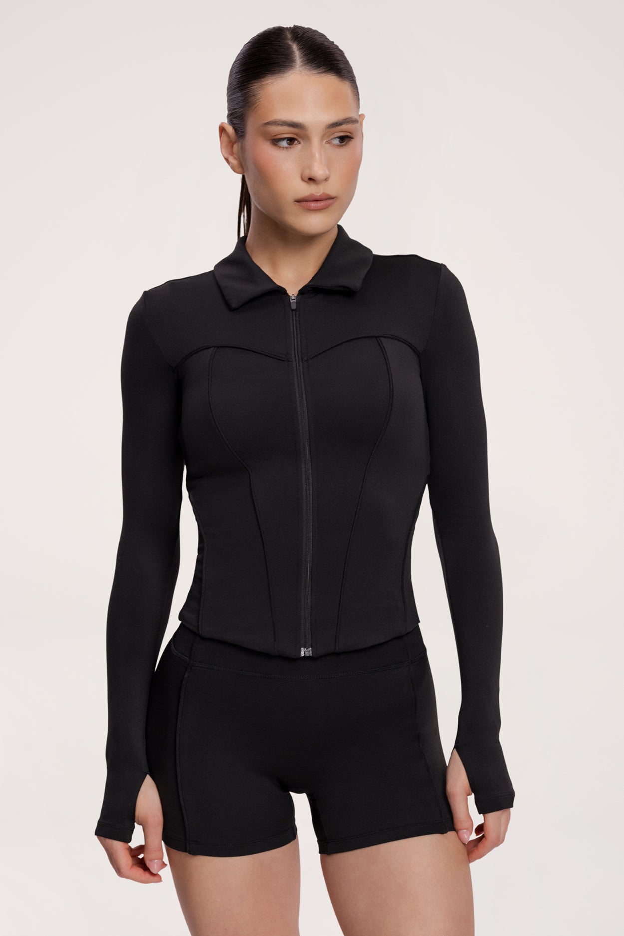 Mikina na zips pilates era black