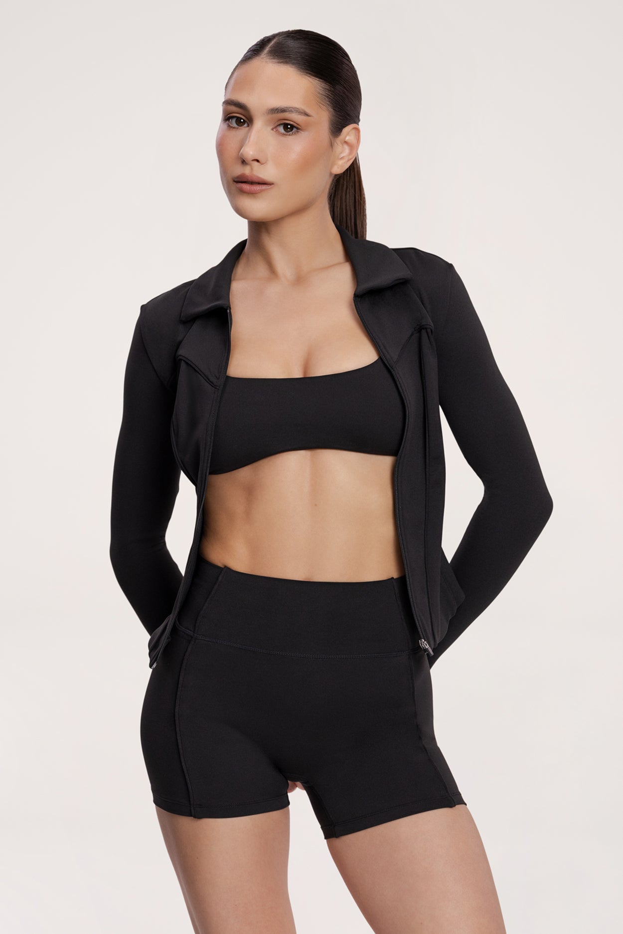 Mikina na zips pilates era black