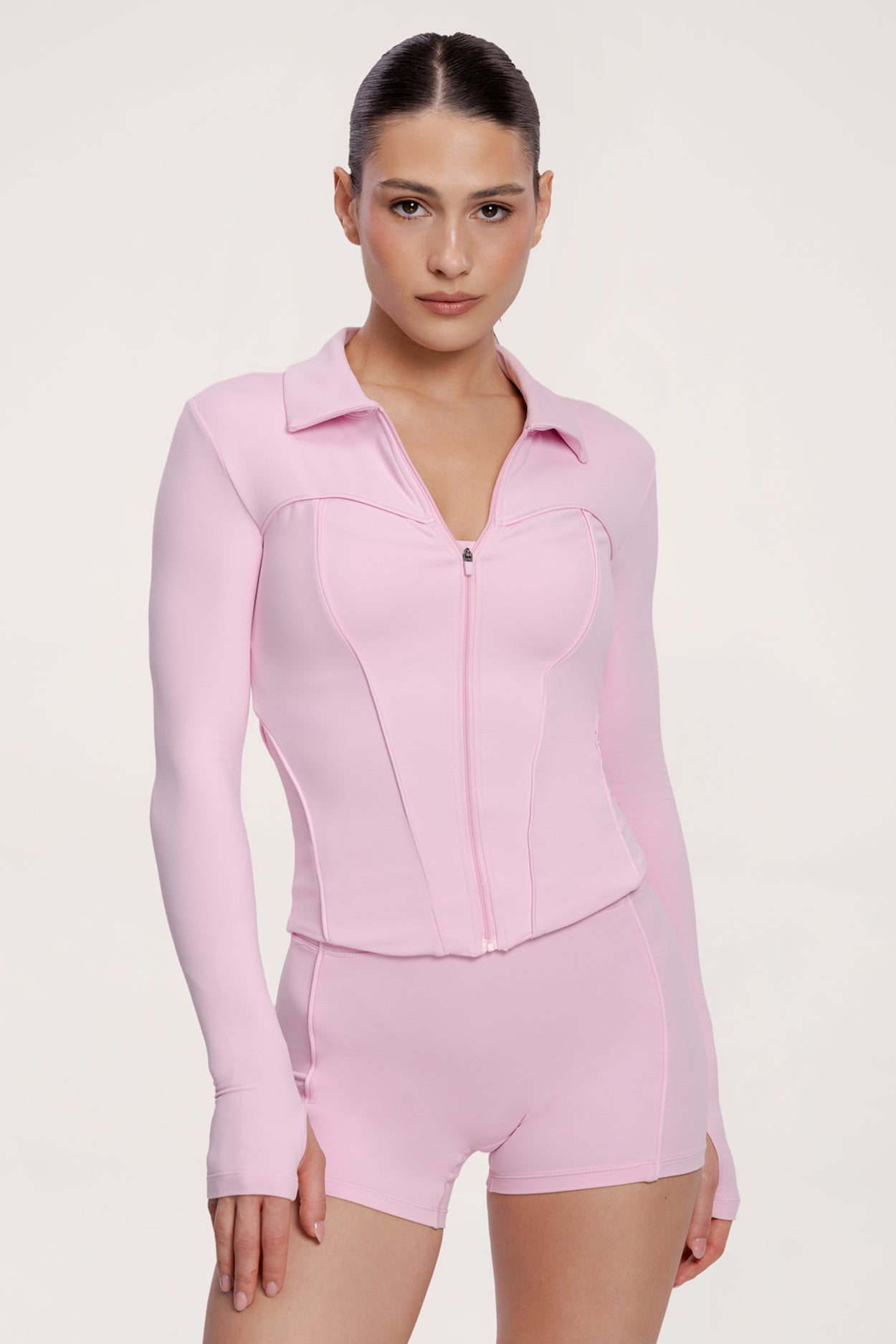 Mikina na zips pilates era pink