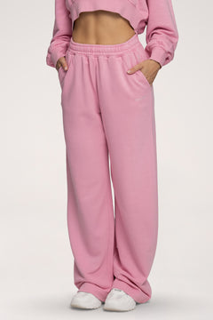 Tepláky s rovnou nohavicou Easy light pink