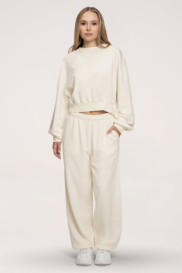 Tepláky so sťahovacou gumou Easy off white