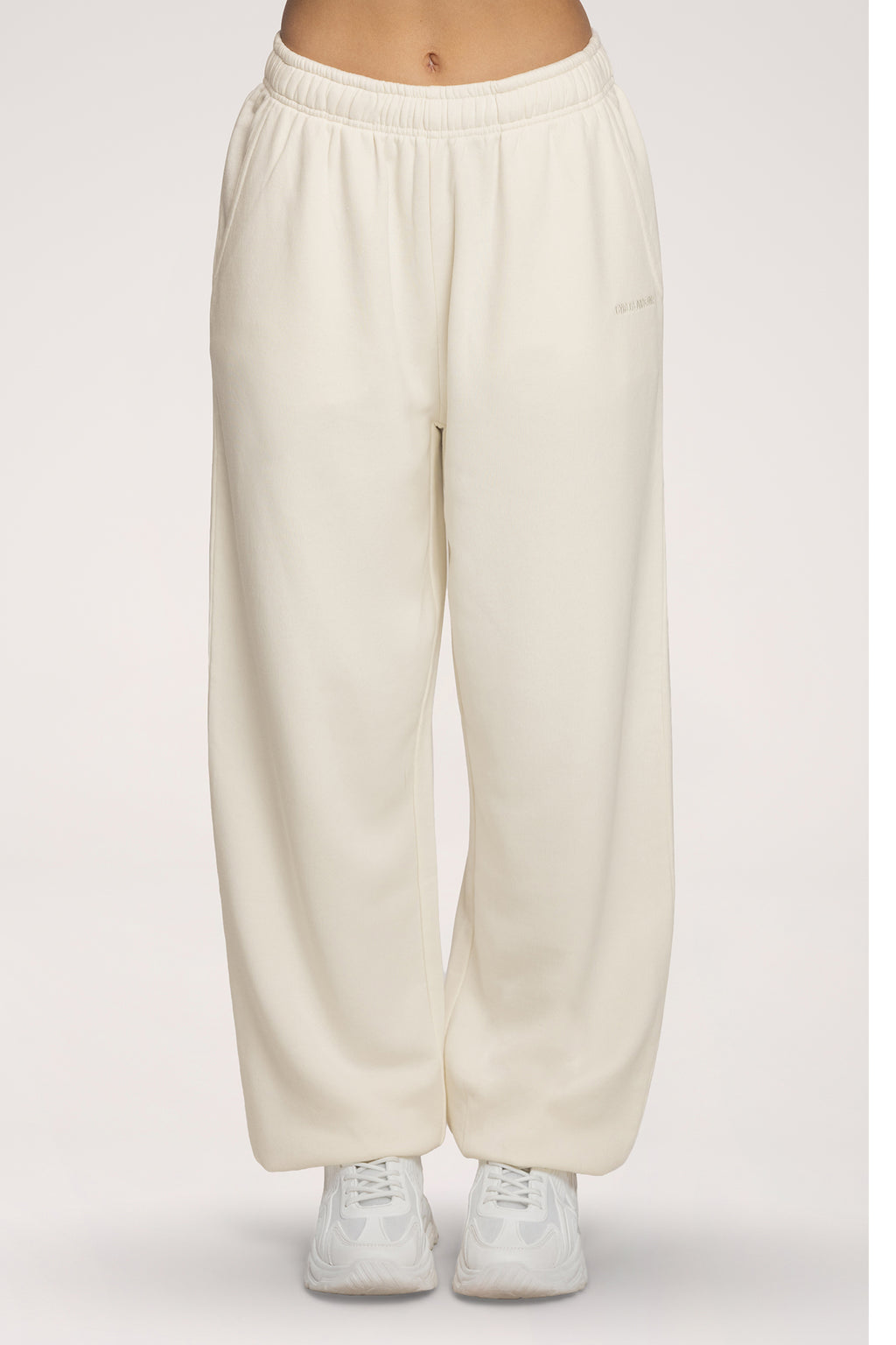 Tepláky so sťahovacou gumou Easy off white