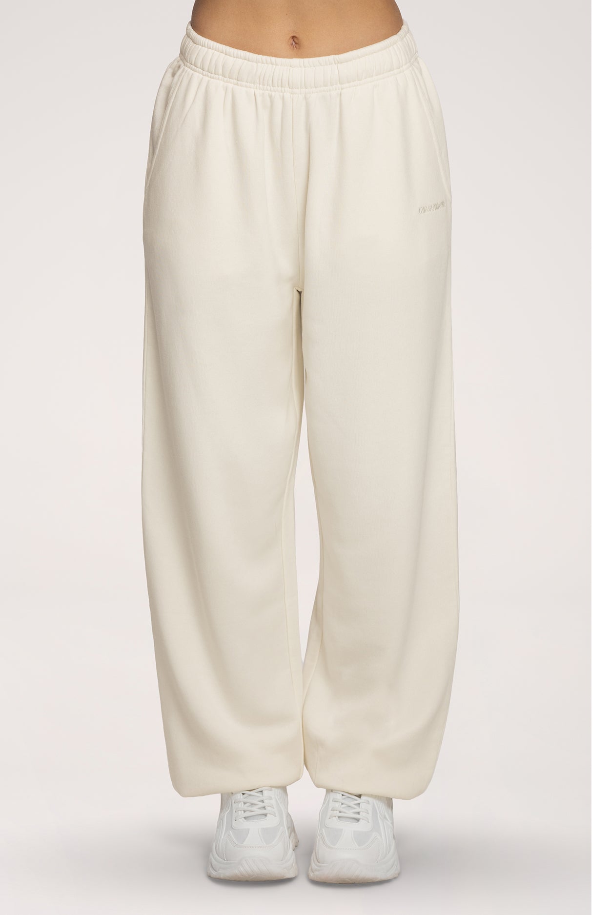 Tepláky so sťahovacou gumou Easy off white