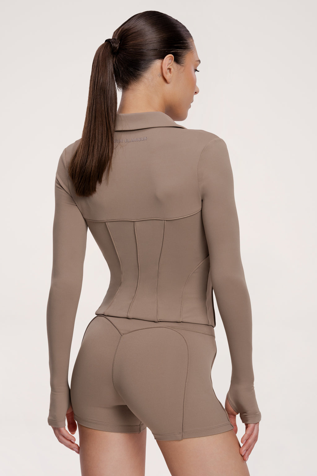 Mikina na zips pilates era warm beige