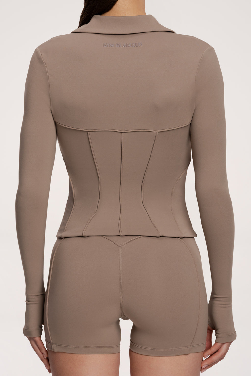 Mikina na zips pilates era warm beige