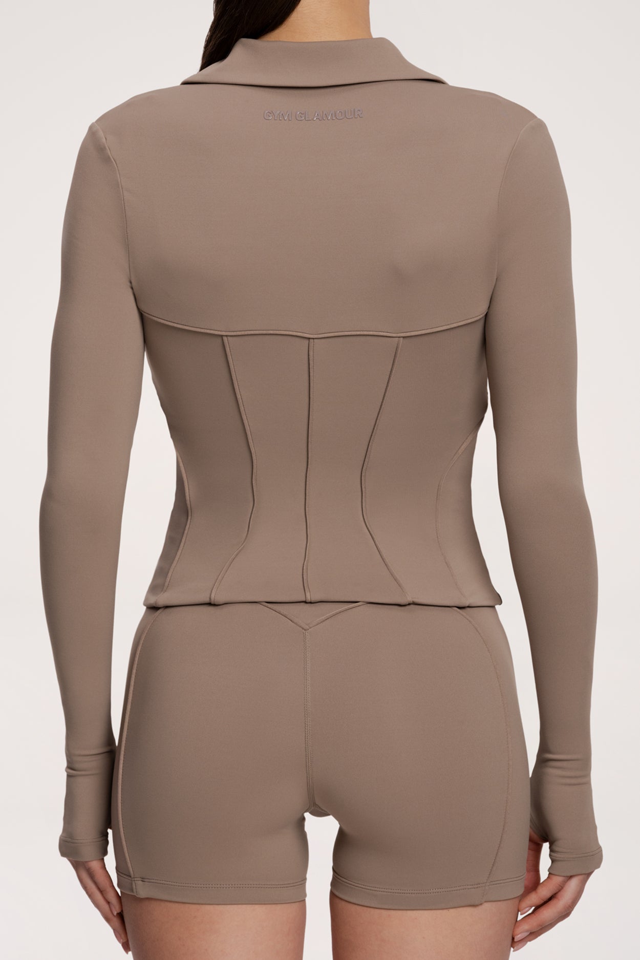 Mikina na zips pilates era warm beige