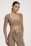 Viazaný prehoz pilates era warm beige