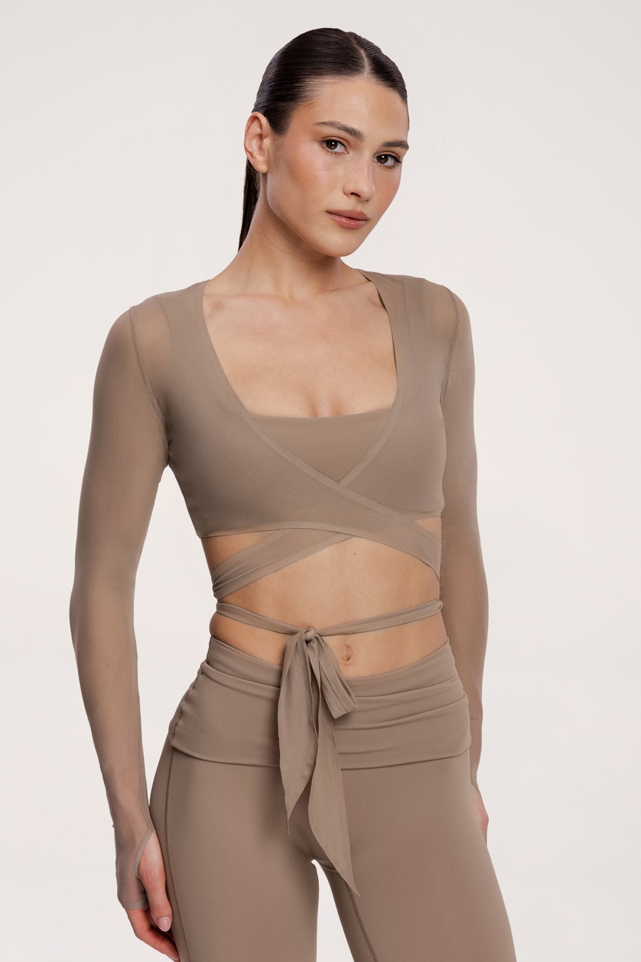 Viazaný prehoz pilates era warm beige