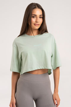 Tričko crop light green
