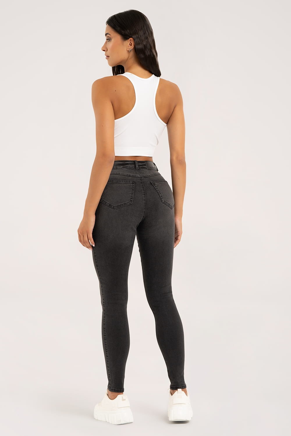 Jeansy skinny black
