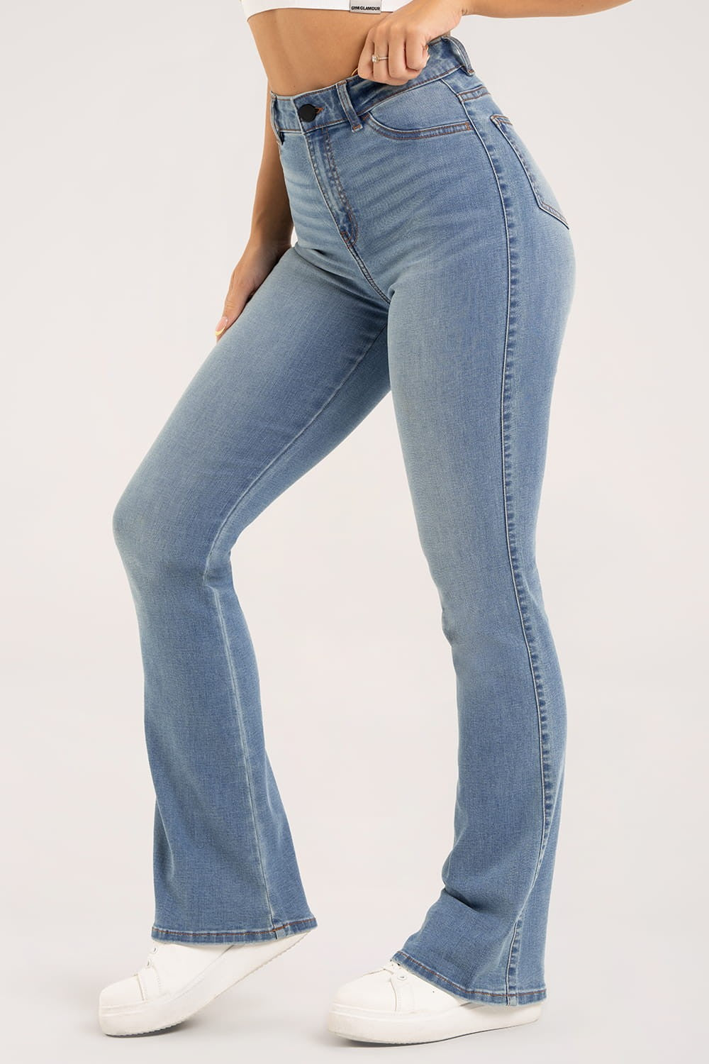 Jeansy dzwony light blue