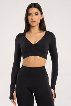 Longsleeve s odhaleným chrbtom black