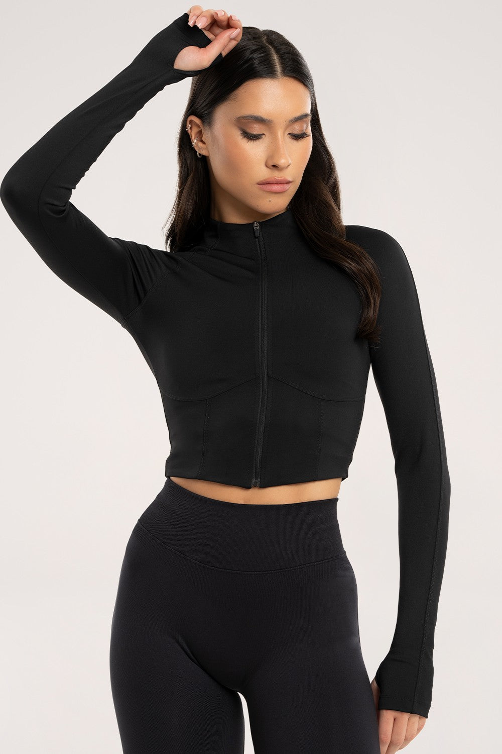 Bluza rozpinana "gorset" black
