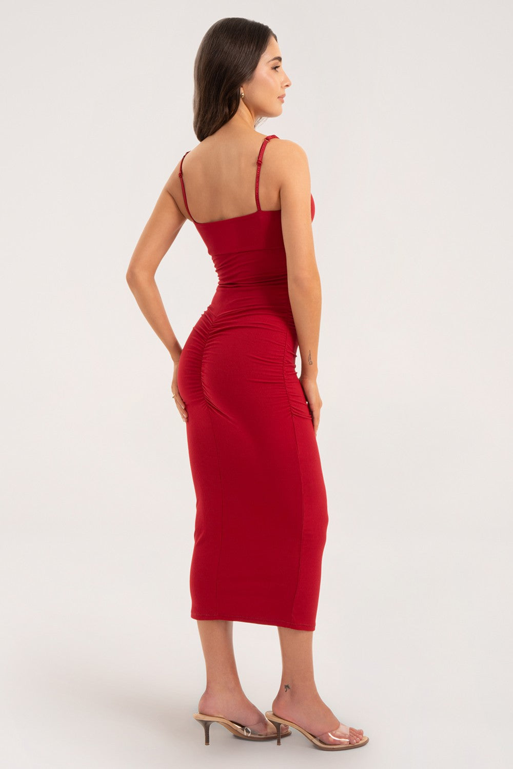 Sukienka Flexi midi booty lift red