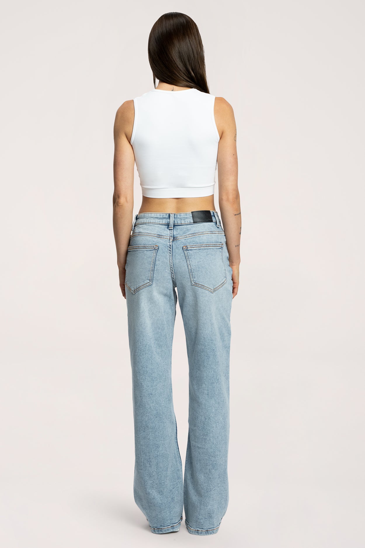 Jeansy wide z niskim stanem light blue