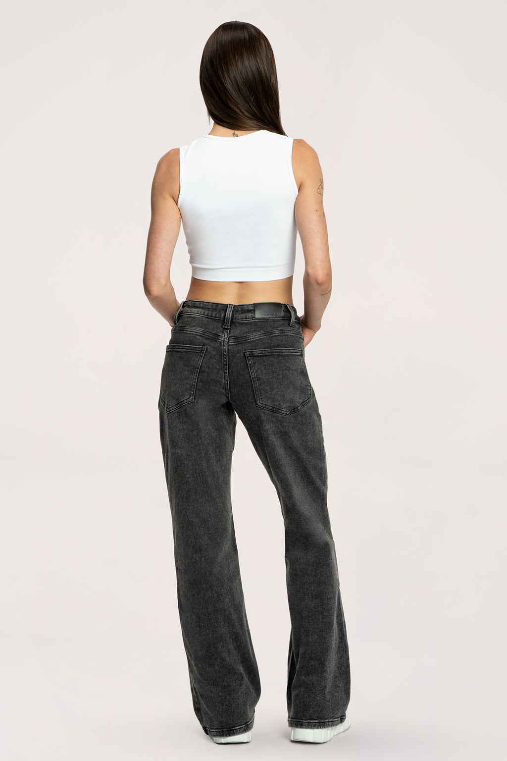 Jeansy wide z niskim stanem black
