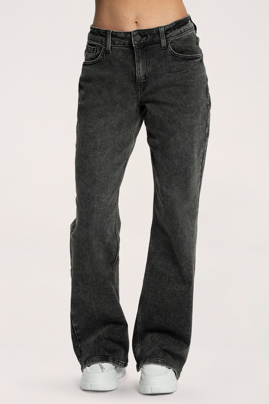 Jeansy wide z niskim stanem black