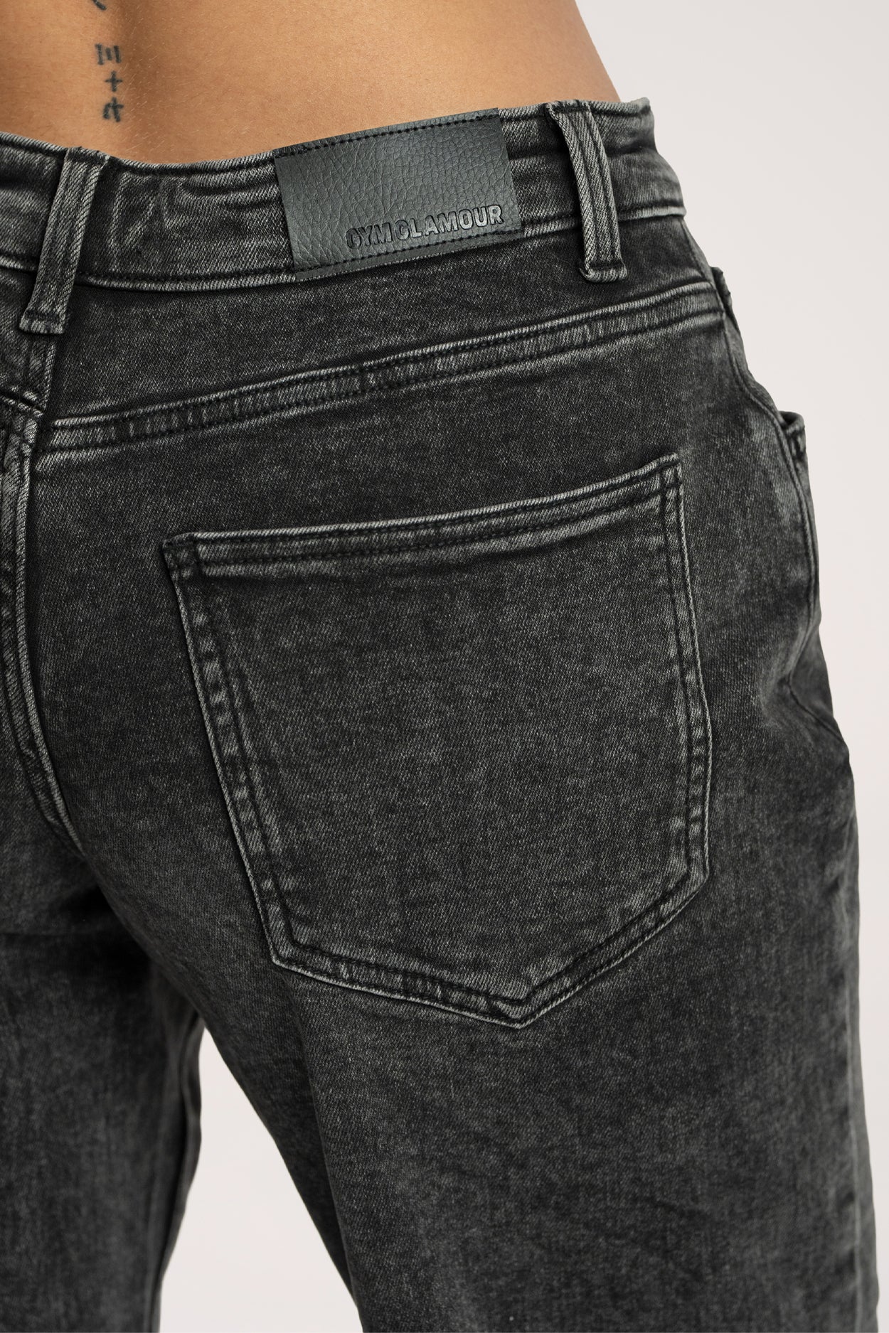 Jeansy long wide z niskim stanem black