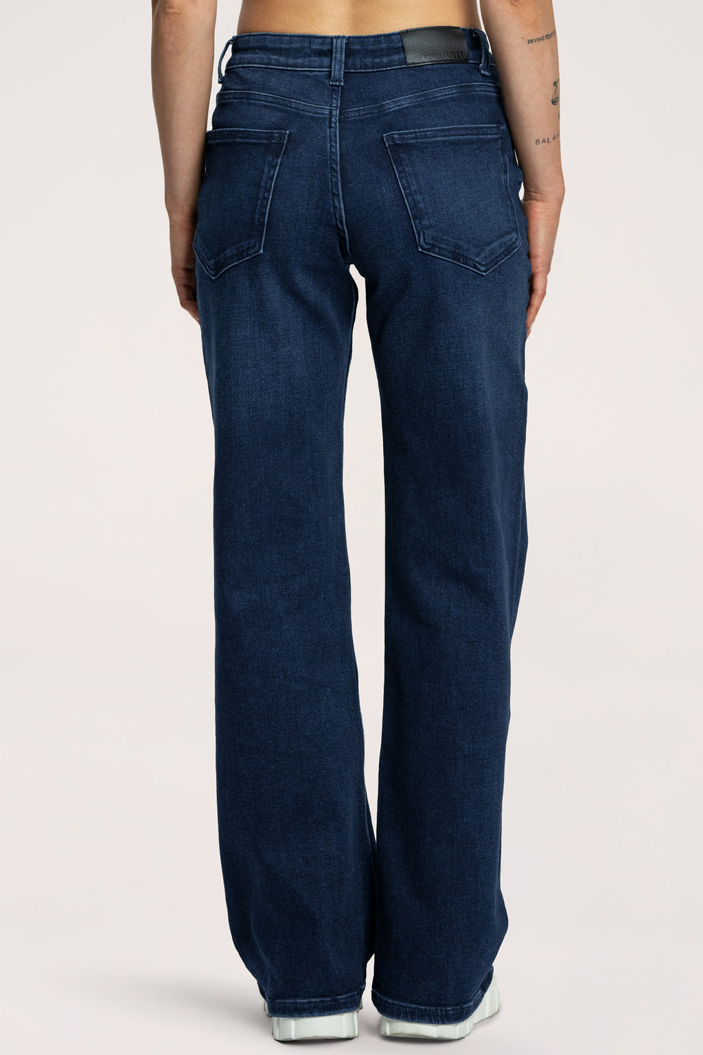 Jeansy wide z niskim stanem navy blue
