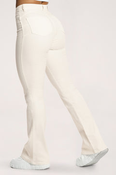 Džínsy zvony  long perfect slim off white