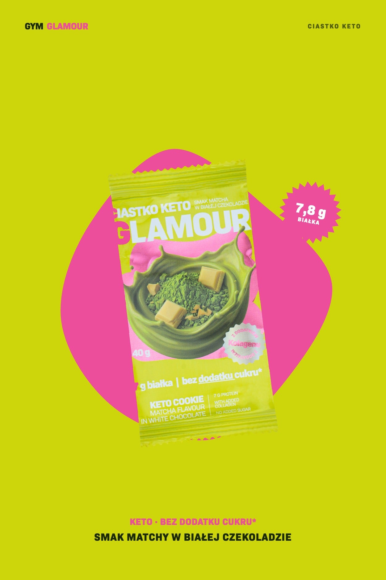 Keto sušienka GLAMOUR – Matcha v bielej čokoláde
