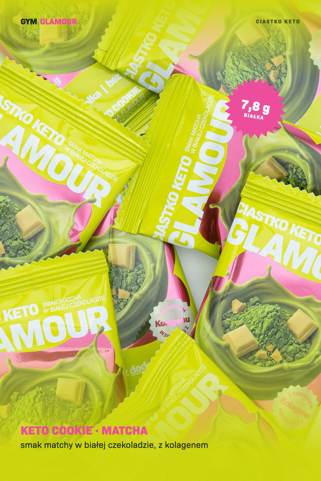 Keto sušienka GLAMOUR – Matcha v bielej čokoláde