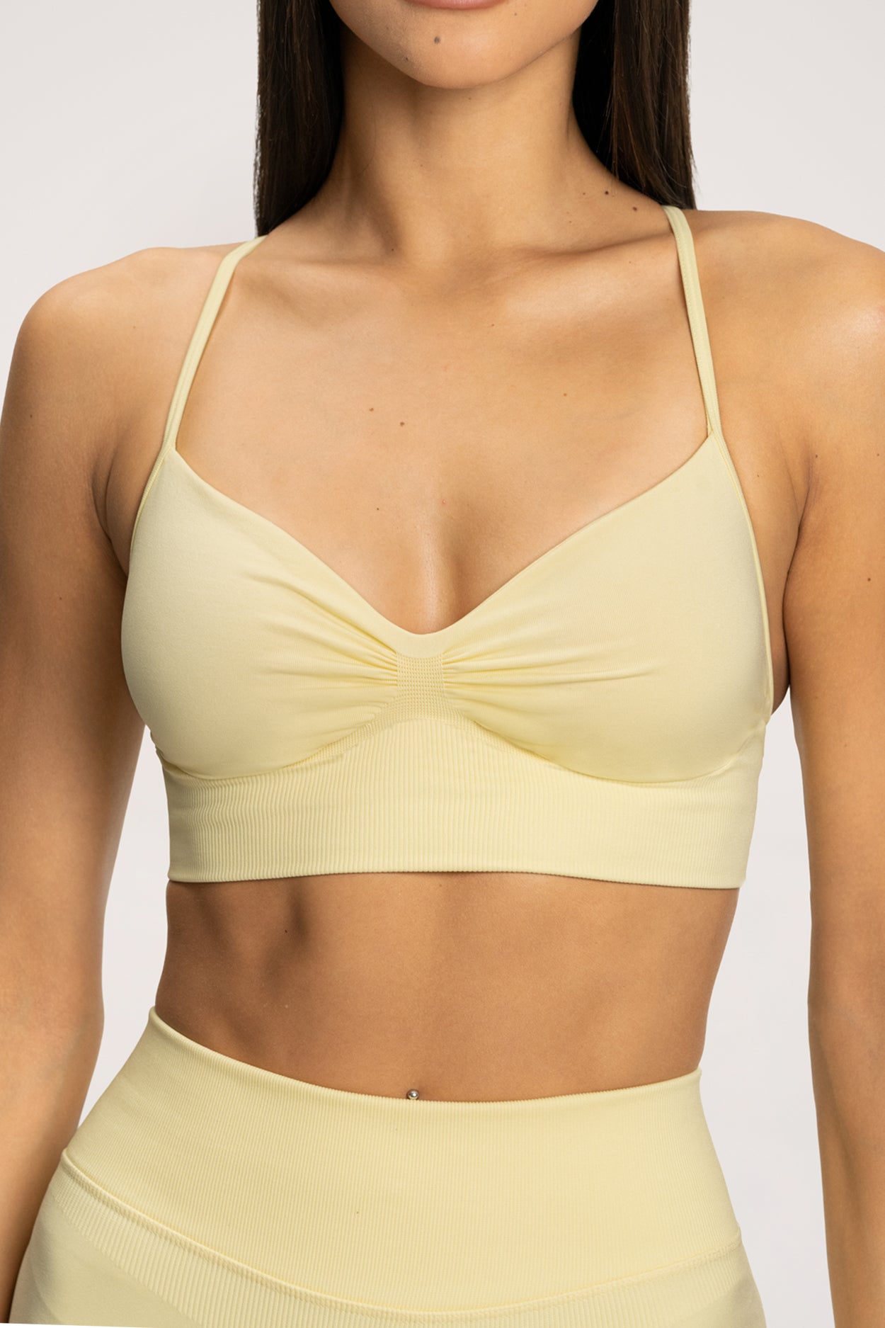 Podprsenka s hlbokým výstrihom butter yellow