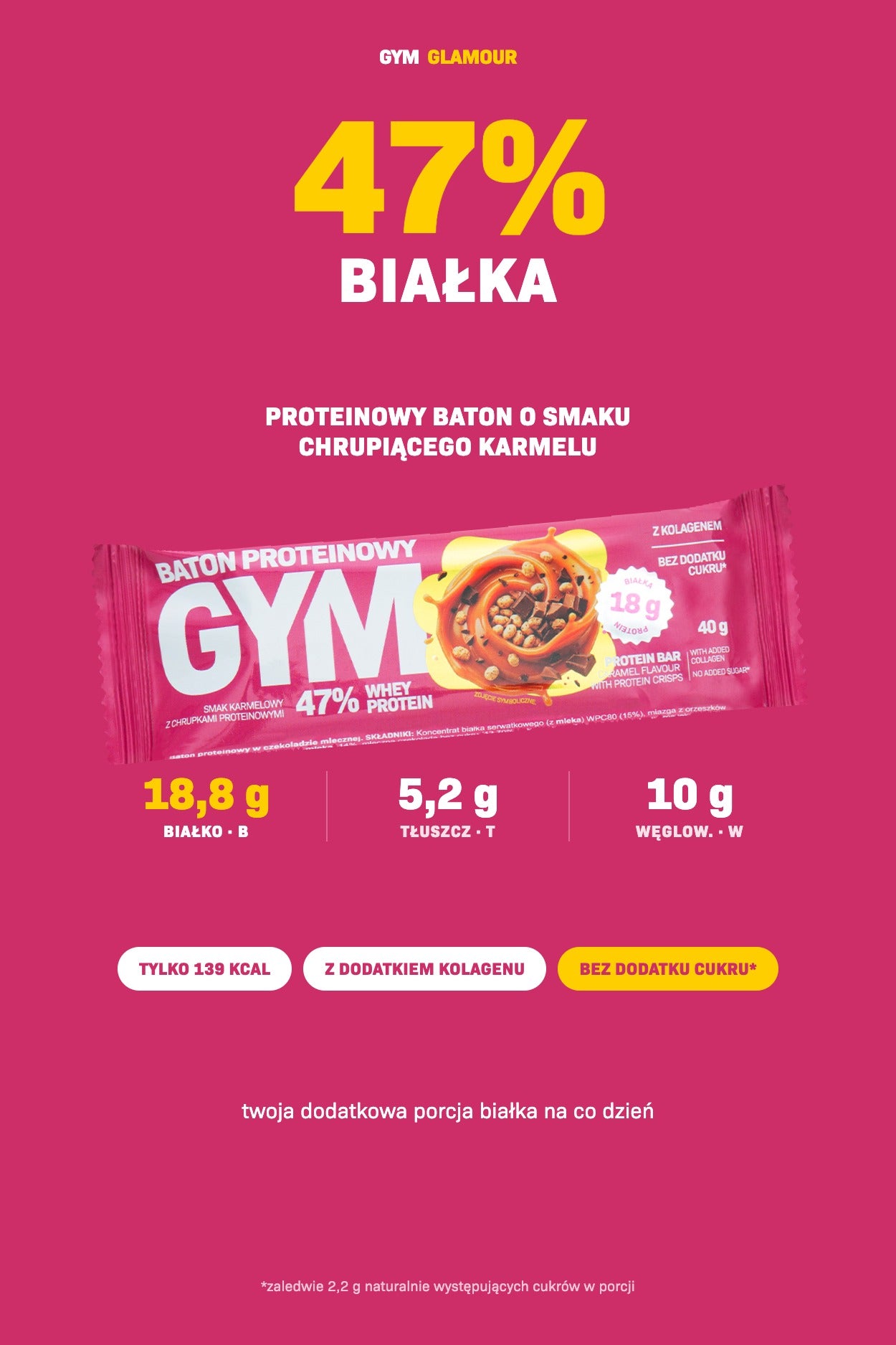 Proteínová tyčinka GYM – Chrumkavý karamel