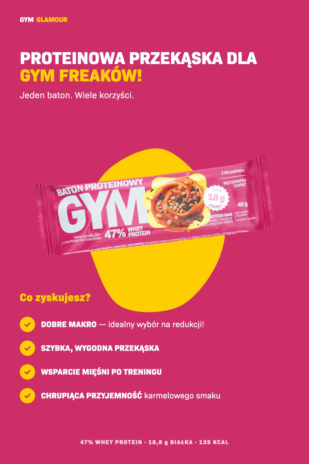 Proteínová tyčinka GYM – Chrumkavý karamel