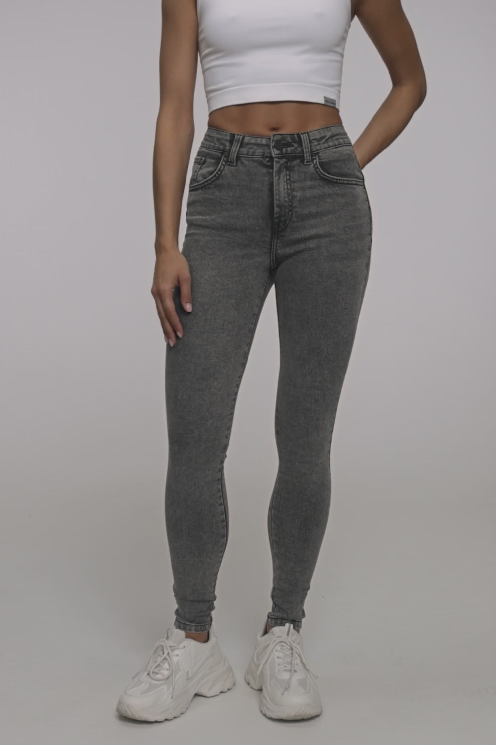 Džínsy skinny perfect slim light grey
