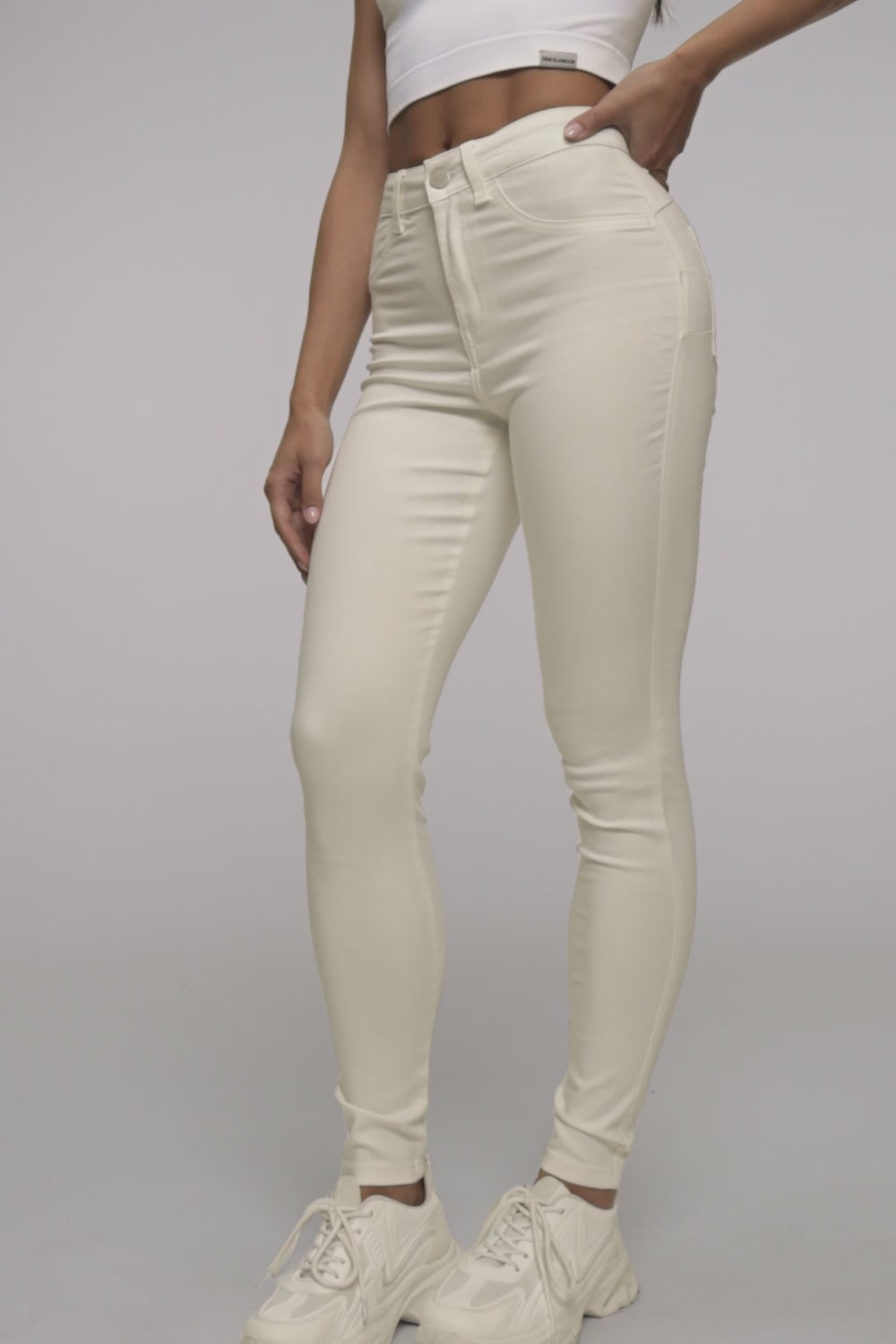 Džínsy skinny perfect slim off white