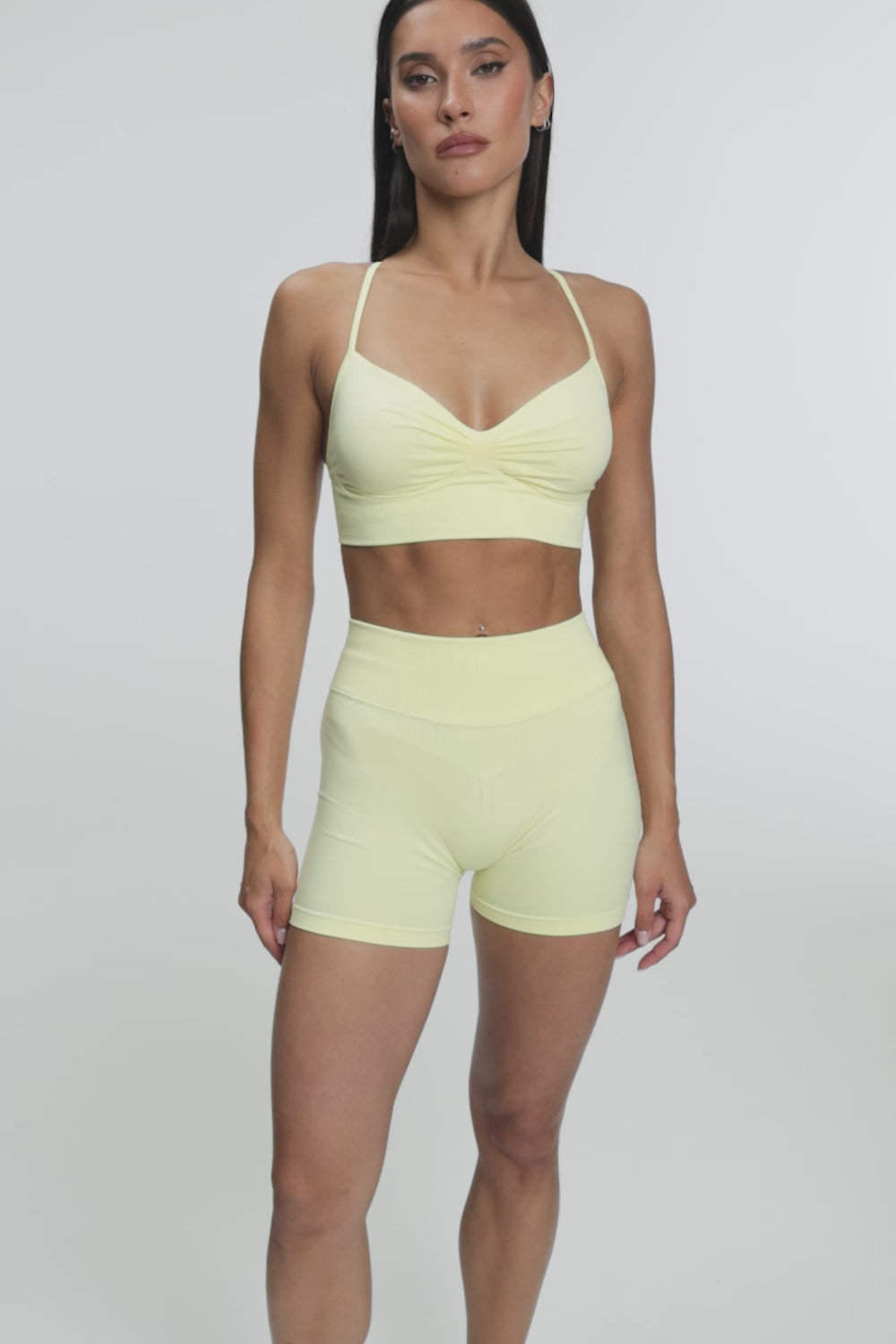 Podprsenka s hlbokým výstrihom butter yellow